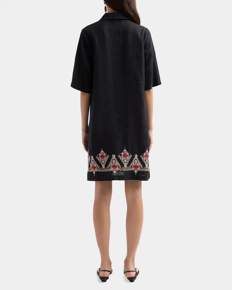 Johnny Was Embroidered Linen Mini Shift Dress | Thumbnail 3 Johnny Was Embroidered Linen Mini Shift Dress | Thumbnail 3