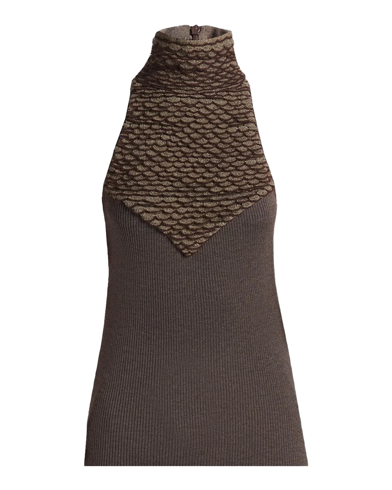Turtleneck Scalloped Halter Top