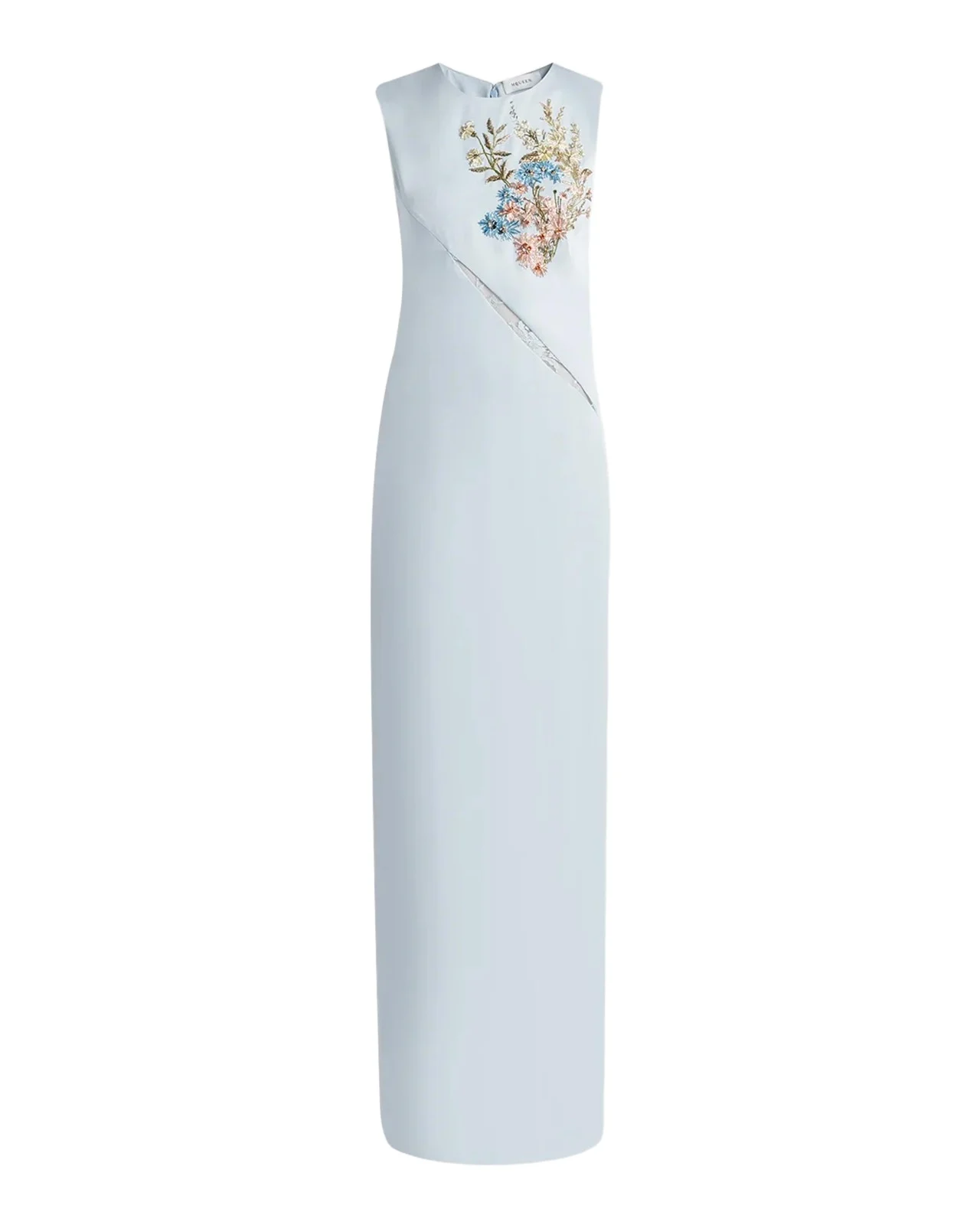 Alexander McQueen Sleeveless Lace-Inset Beaded Maxi Dress