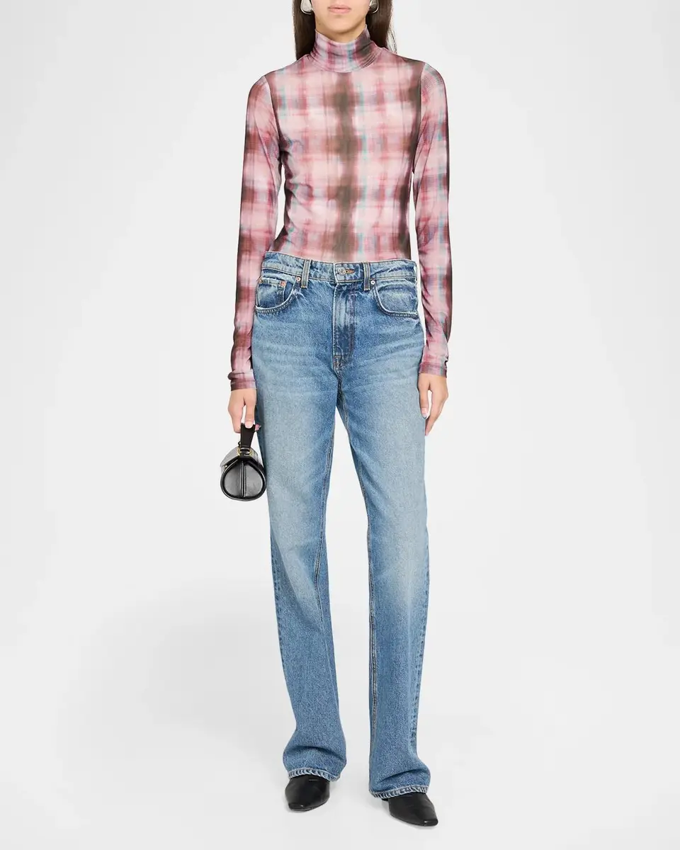 rag & bone Yana Sheer Plaid Turtleneck Top | Thumbnail 2 rag & bone Yana Sheer Plaid Turtleneck Top | Thumbnail 2