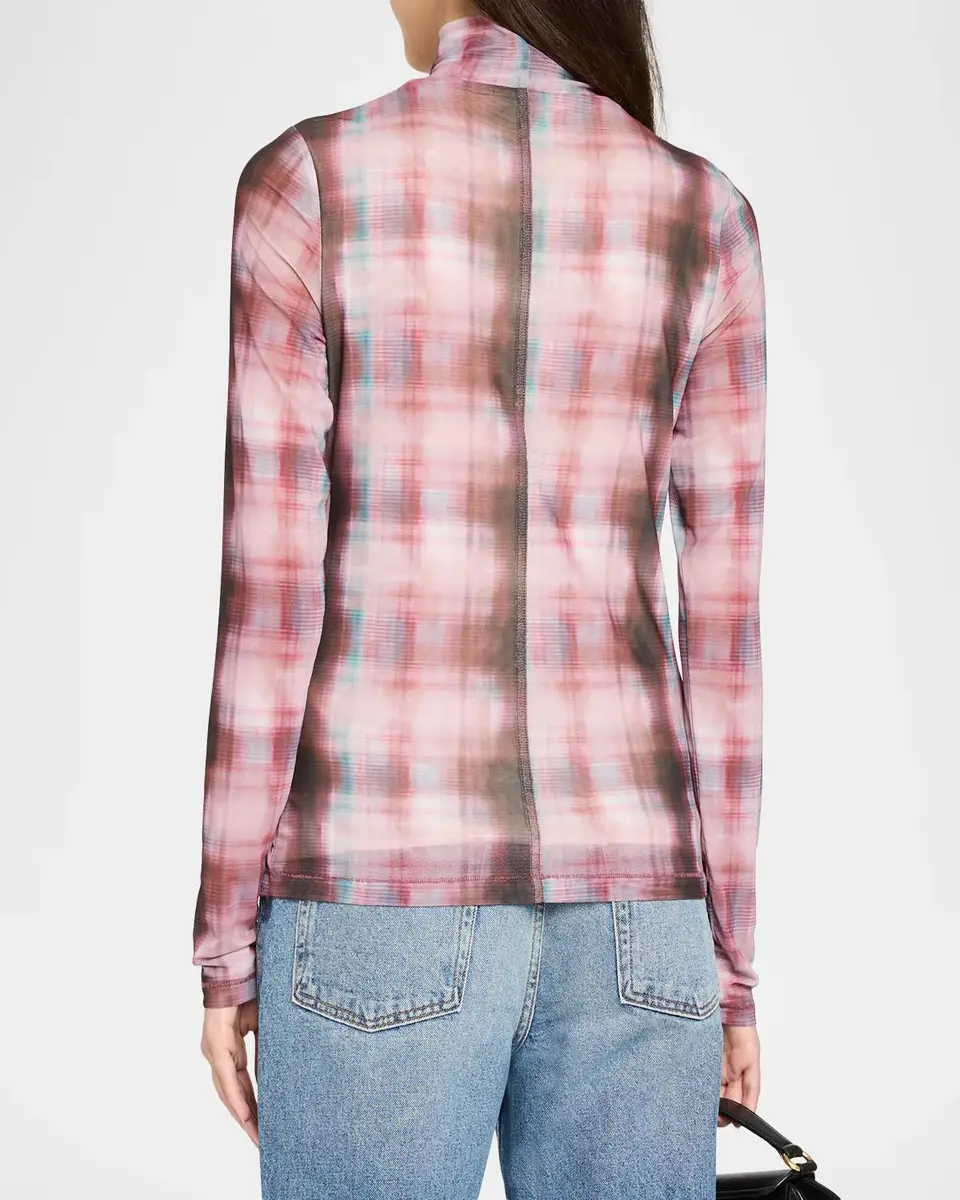 rag & bone Yana Sheer Plaid Turtleneck Top | Thumbnail 3 rag & bone Yana Sheer Plaid Turtleneck Top | Thumbnail 3