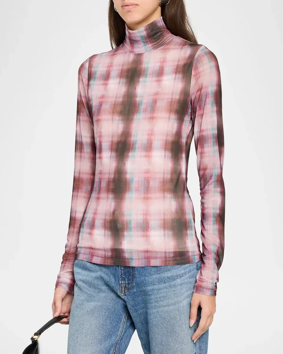 rag & bone Yana Sheer Plaid Turtleneck Top | Thumbnail 4 rag & bone Yana Sheer Plaid Turtleneck Top | Thumbnail 4