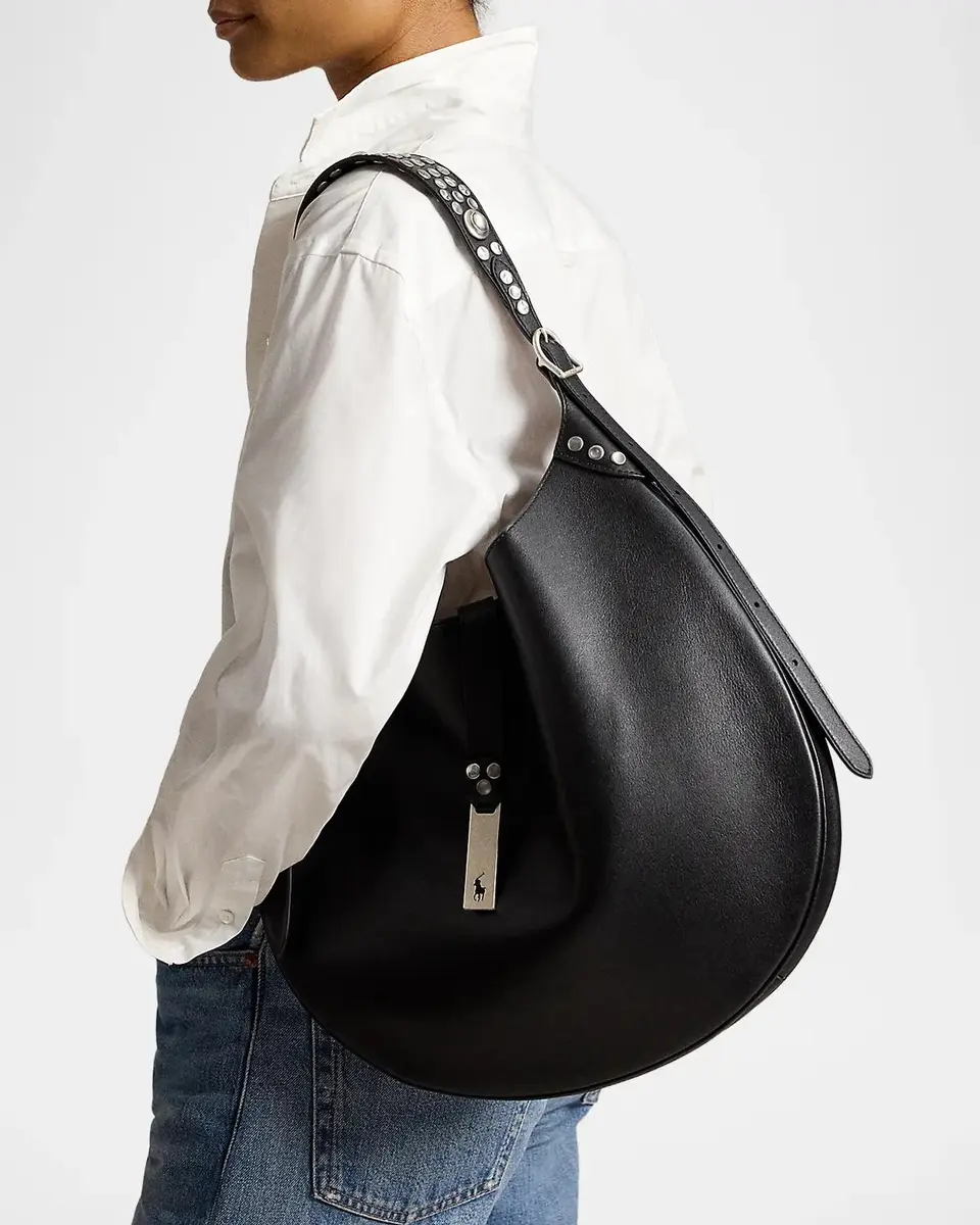 Polo Ralph Lauren Polo ID Studded Leather Shoulder Bag | Thumbnail 2