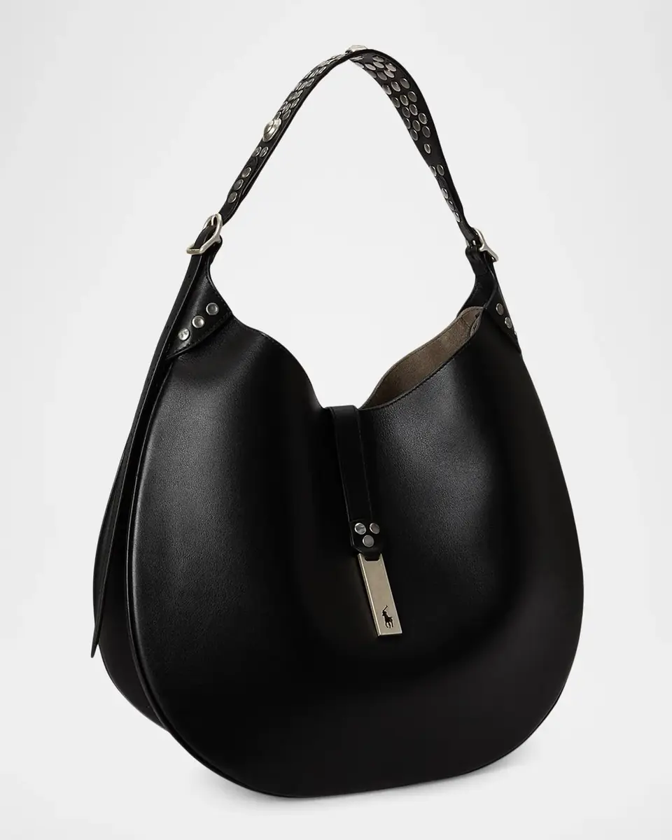 Polo Ralph Lauren Polo ID Studded Leather Shoulder Bag | Thumbnail 3