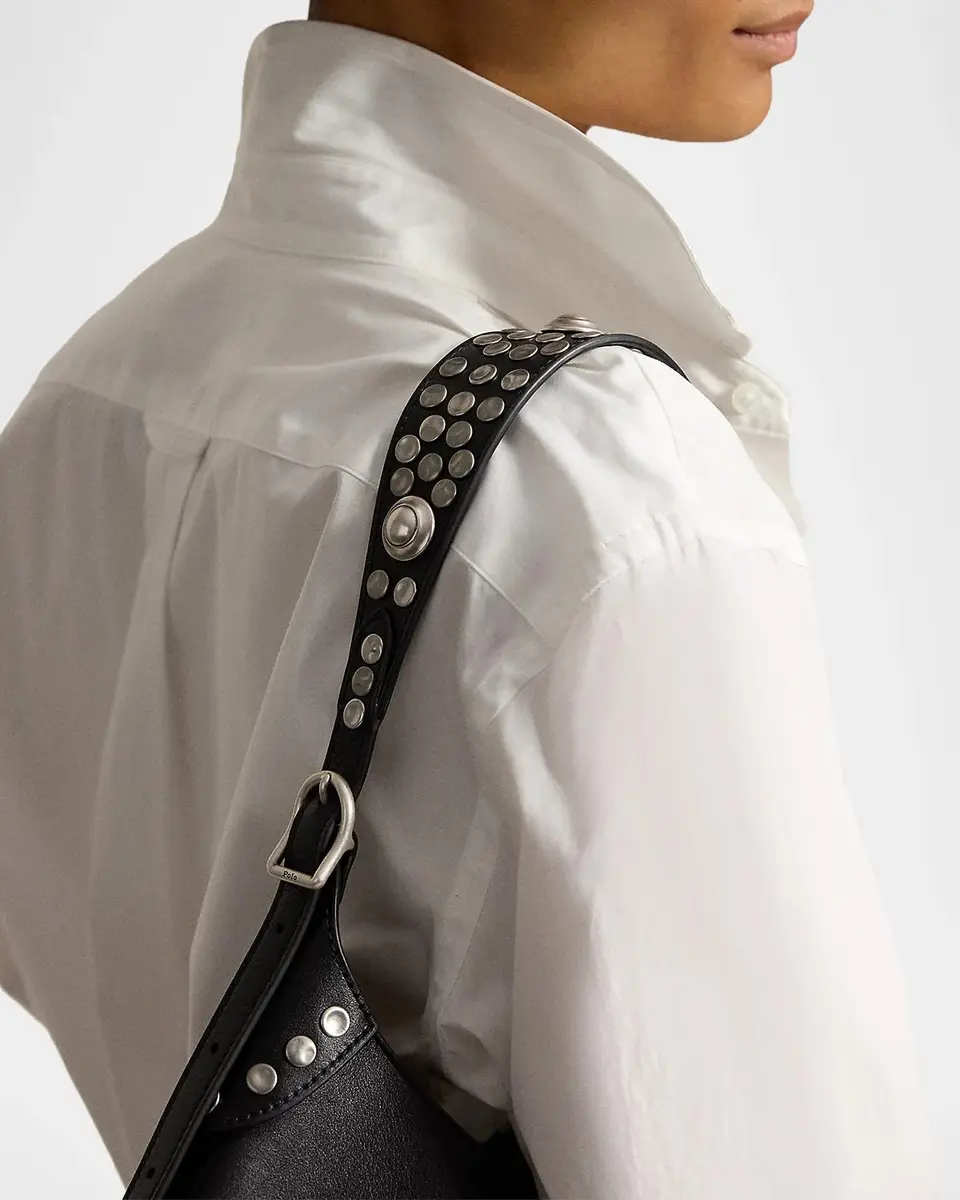 Polo Ralph Lauren Polo ID Studded Leather Shoulder Bag | Thumbnail 5