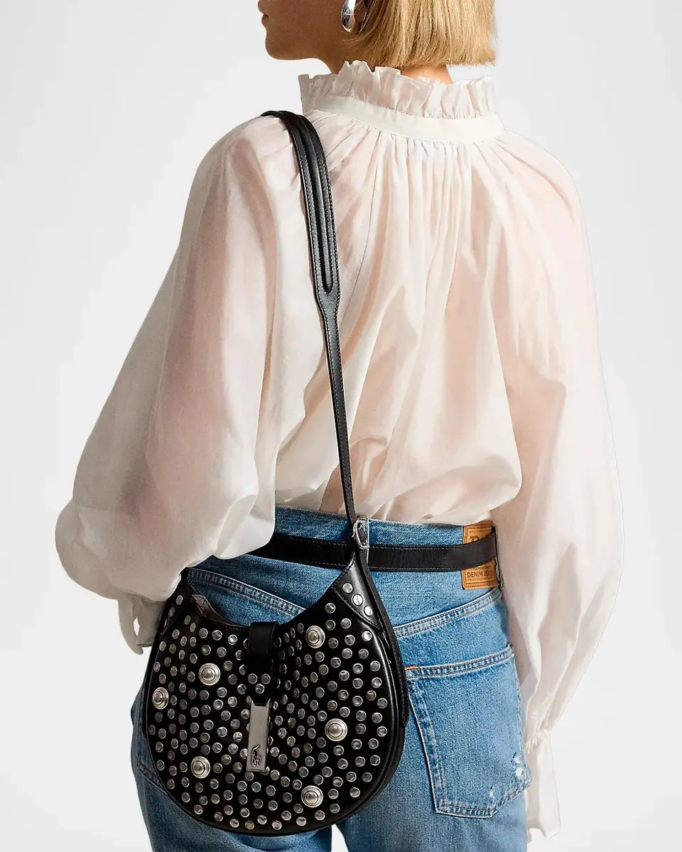 Polo Ralph Lauren Studded Leather Saddle Bag | Thumbnail 5