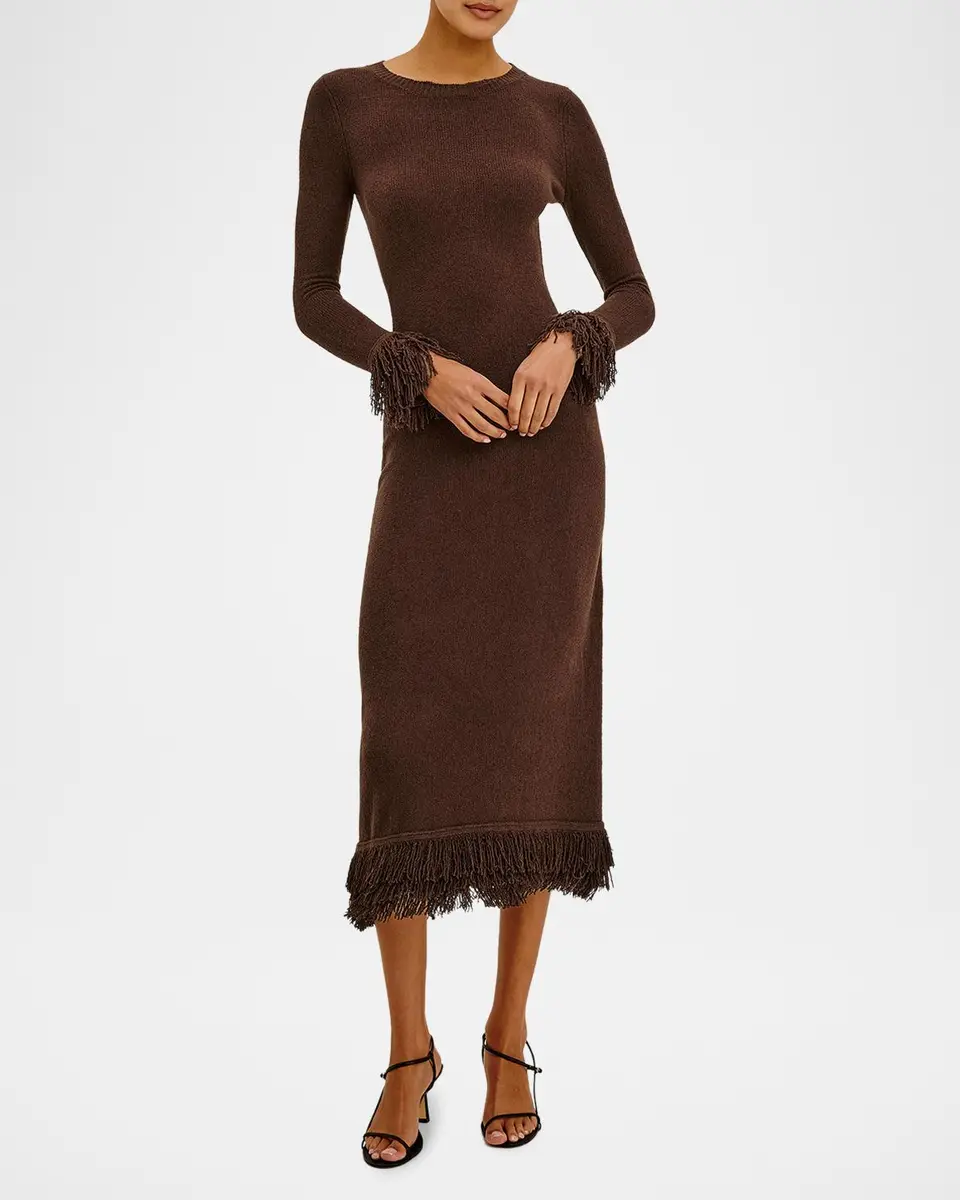 RAILS Alejandra Fringe-Trim Knit Midi Dress | Thumbnail 2 RAILS Alejandra Fringe-Trim Knit Midi Dress | Thumbnail 2