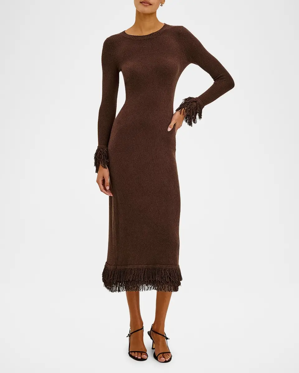 RAILS Alejandra Fringe-Trim Knit Midi Dress | Thumbnail 4 RAILS Alejandra Fringe-Trim Knit Midi Dress | Thumbnail 4
