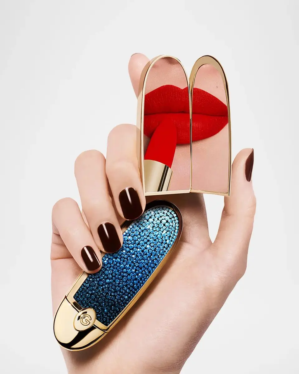 Guerlain Limited Edition L 'Heure Bleue Rouge G Customizable Lipstick Case, Bleu Astral | Thumbnail 4 Guerlain Limited Edition L 'Heure Bleue Rouge G Customizable Lipstick Case, Bleu Astral | Thumbnail 4