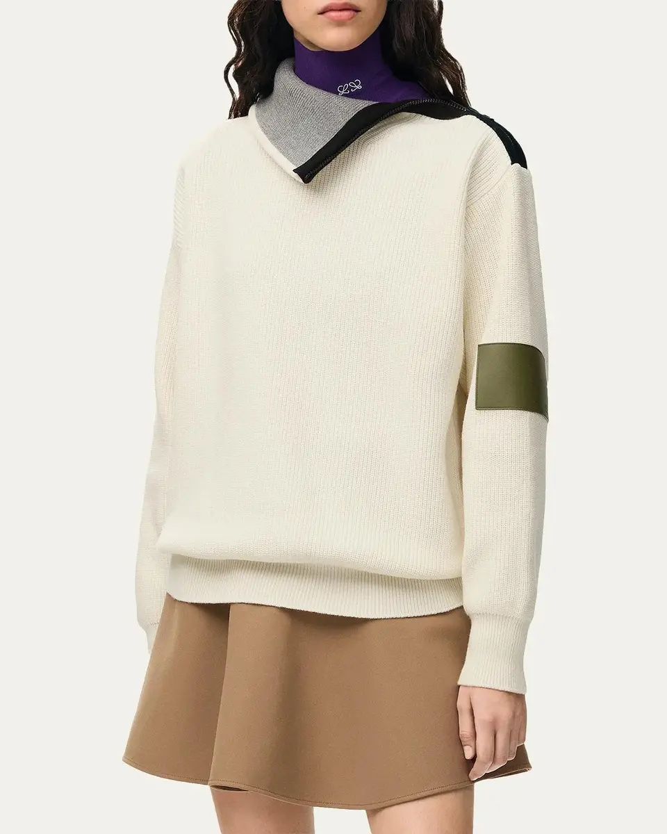 Loewe Cotton Zip-Front Sweater | Thumbnail 4