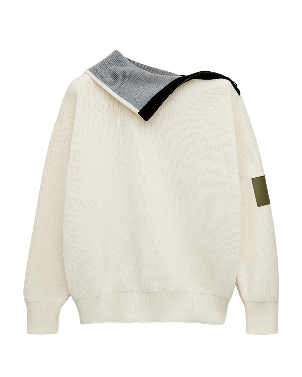 Cotton Zip-Front Sweater