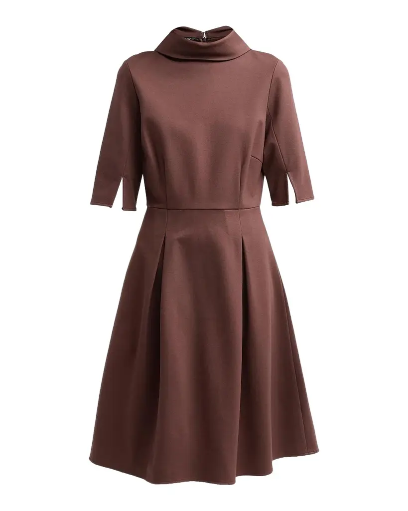Pleated Stretch Knee-Length Dress