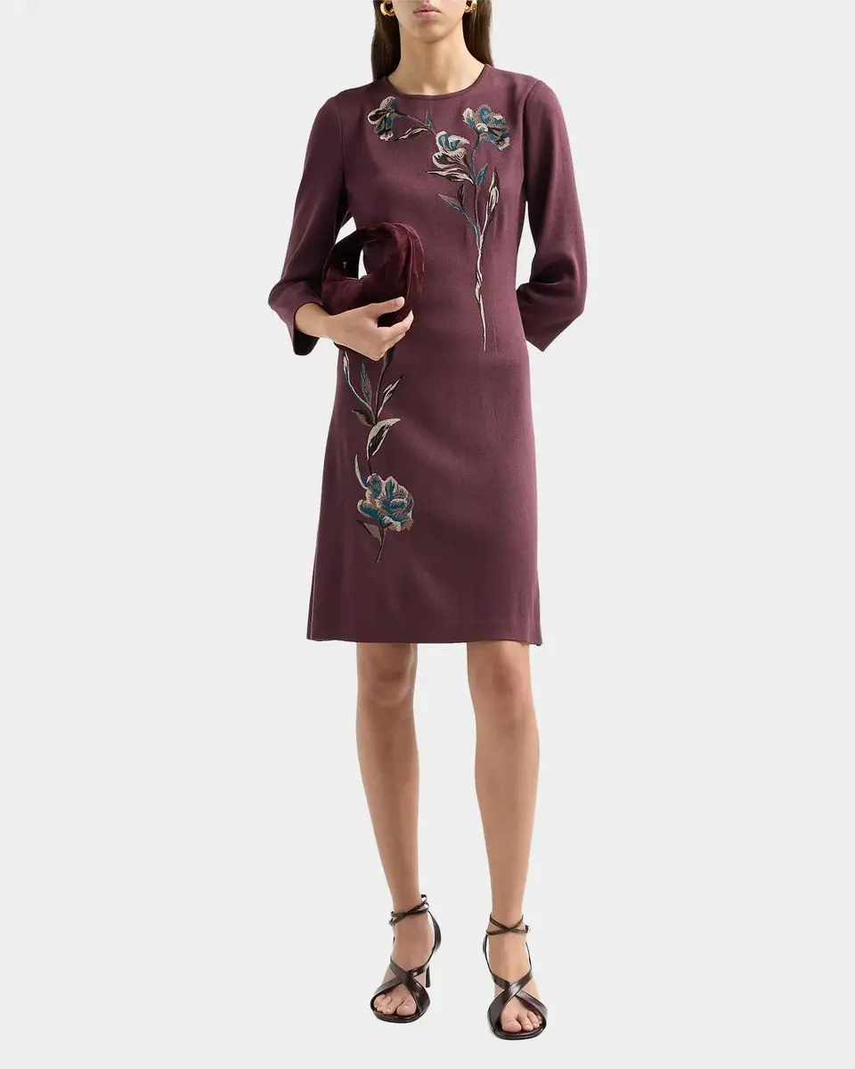 Misook Floral-Embroidered A-Line Minidress | Thumbnail 2 Misook Floral-Embroidered A-Line Minidress | Thumbnail 2