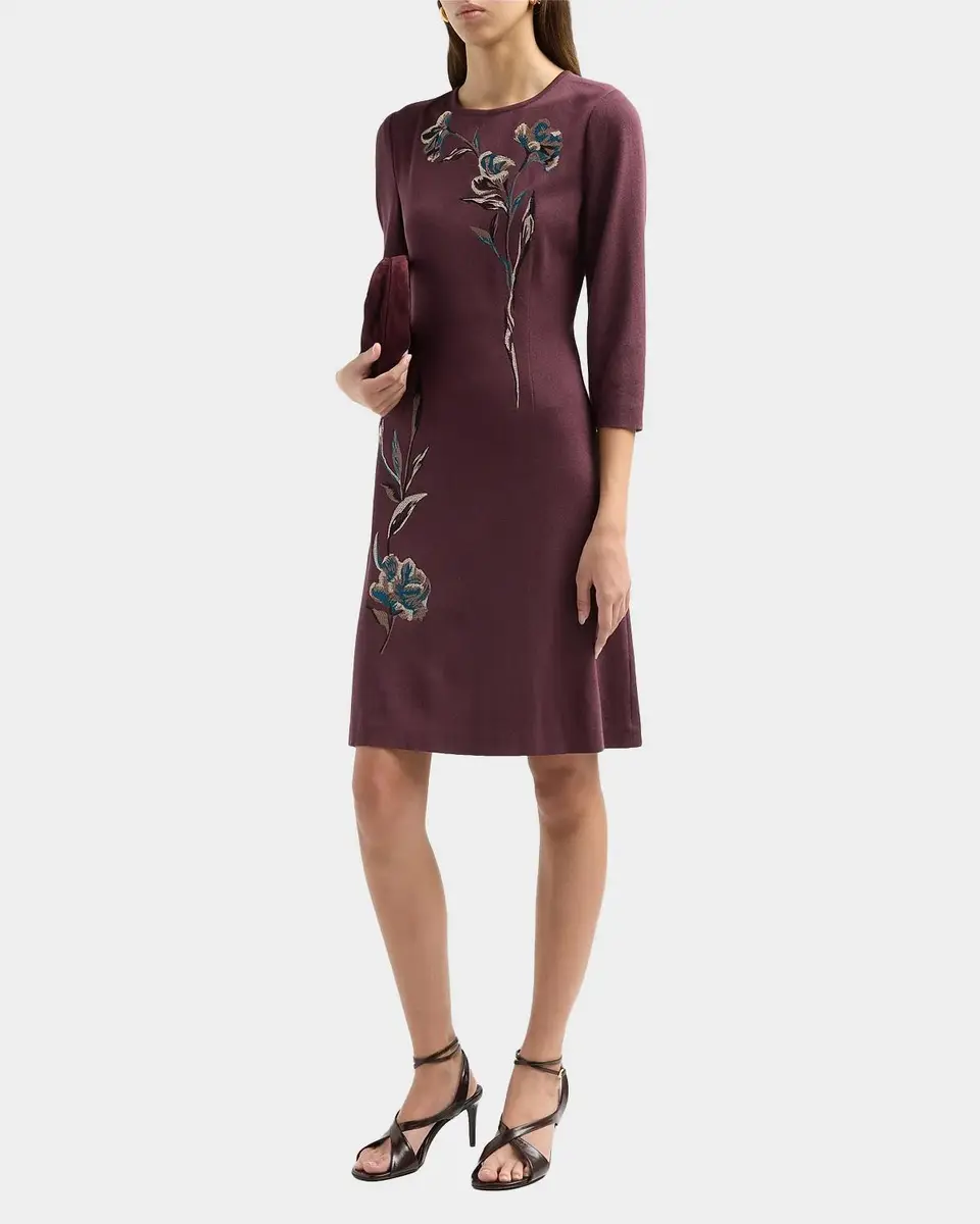 Misook Floral-Embroidered A-Line Minidress | Thumbnail 4 Misook Floral-Embroidered A-Line Minidress | Thumbnail 4