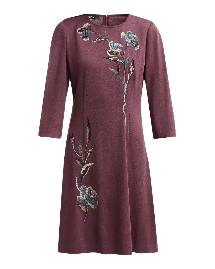 Floral-Embroidered A-Line Minidress