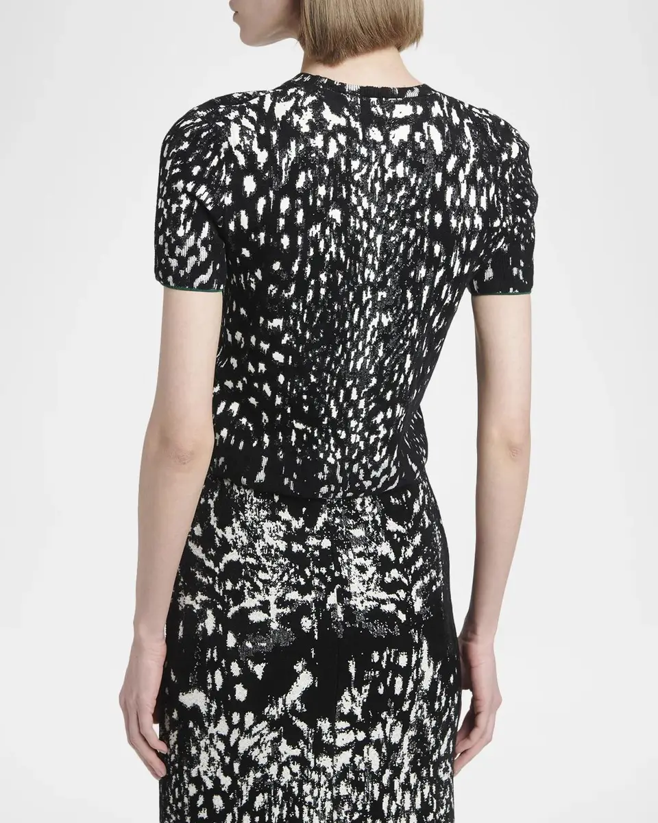 TOM FORD Boutique Lynx Jacquard Compact Velvet Viscose Short-Sleeve T-Shirt | Thumbnail 3 TOM FORD Boutique Lynx Jacquard Compact Velvet Viscose Short-Sleeve T-Shirt | Thumbnail 3
