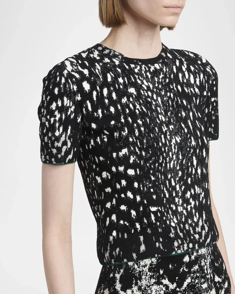 TOM FORD Boutique Lynx Jacquard Compact Velvet Viscose Short-Sleeve T-Shirt | Thumbnail 5 TOM FORD Boutique Lynx Jacquard Compact Velvet Viscose Short-Sleeve T-Shirt | Thumbnail 5
