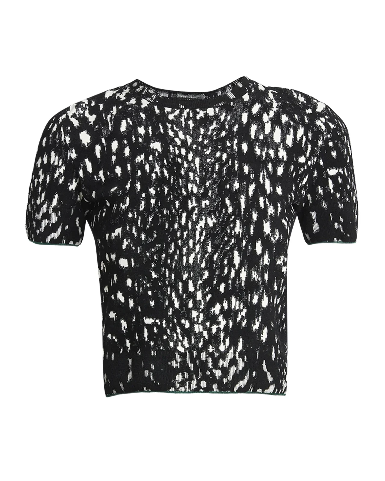 Lynx Jacquard Compact Velvet Viscose Short-Sleeve T-Shirt Lynx Jacquard Compact Velvet Viscose Short-Sleeve T-Shirt