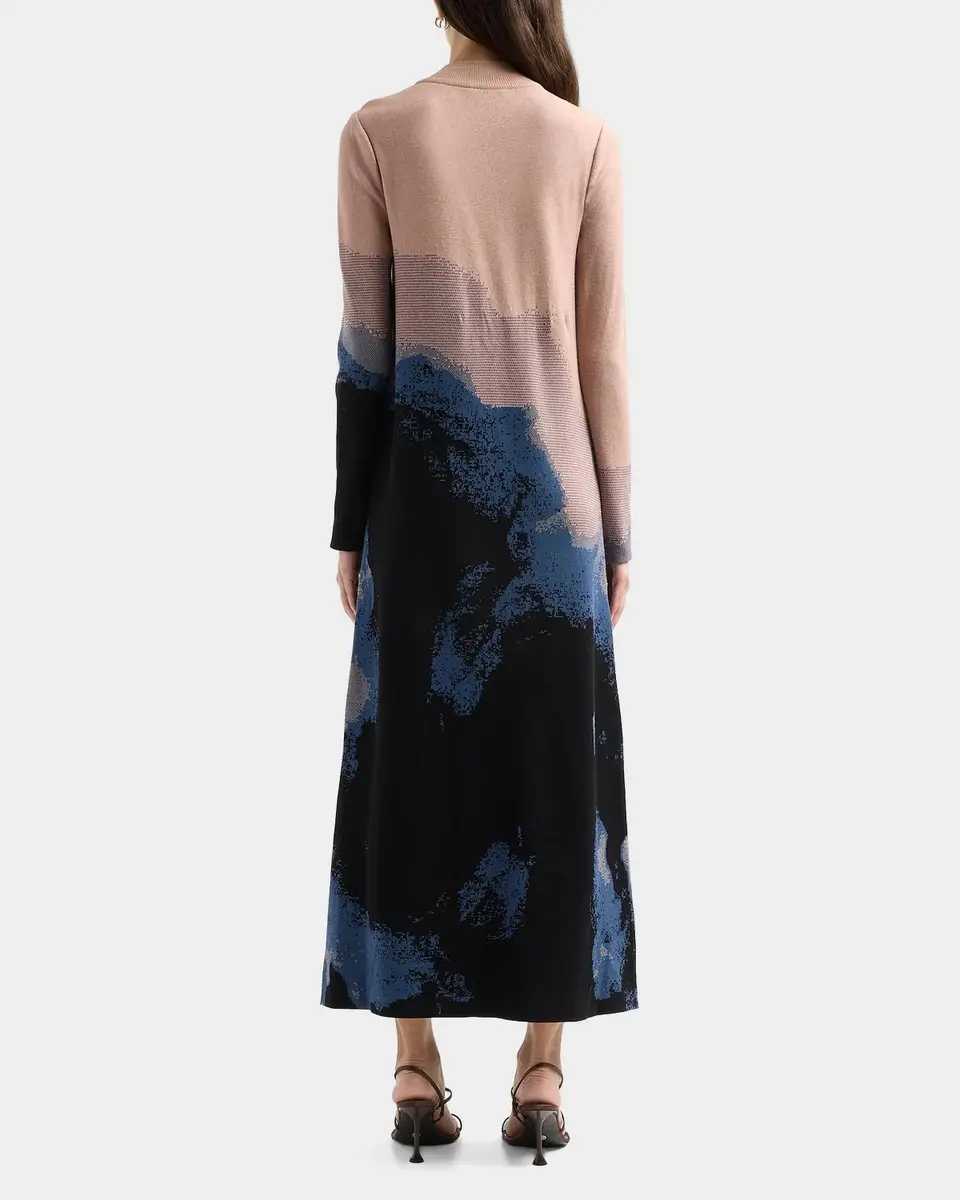 Misook Abstract Long-Sleeve A-Line Maxi Dress | Thumbnail 3 Misook Abstract Long-Sleeve A-Line Maxi Dress | Thumbnail 3