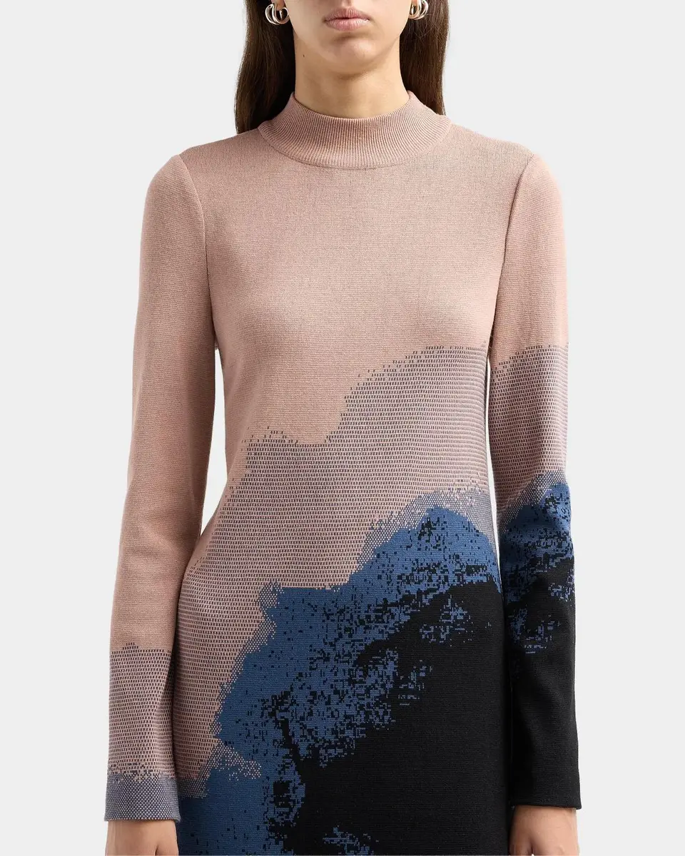 Misook Abstract Long-Sleeve A-Line Maxi Dress | Thumbnail 4 Misook Abstract Long-Sleeve A-Line Maxi Dress | Thumbnail 4