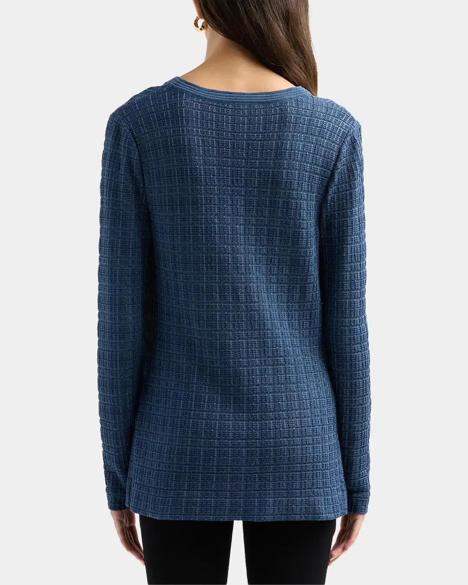 Misook V-Neck Textural Knit Tunic | Thumbnail 3