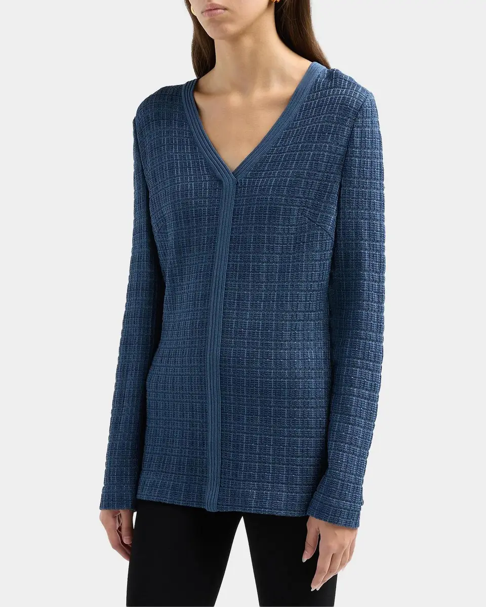 Misook V-Neck Textural Knit Tunic | Thumbnail 4