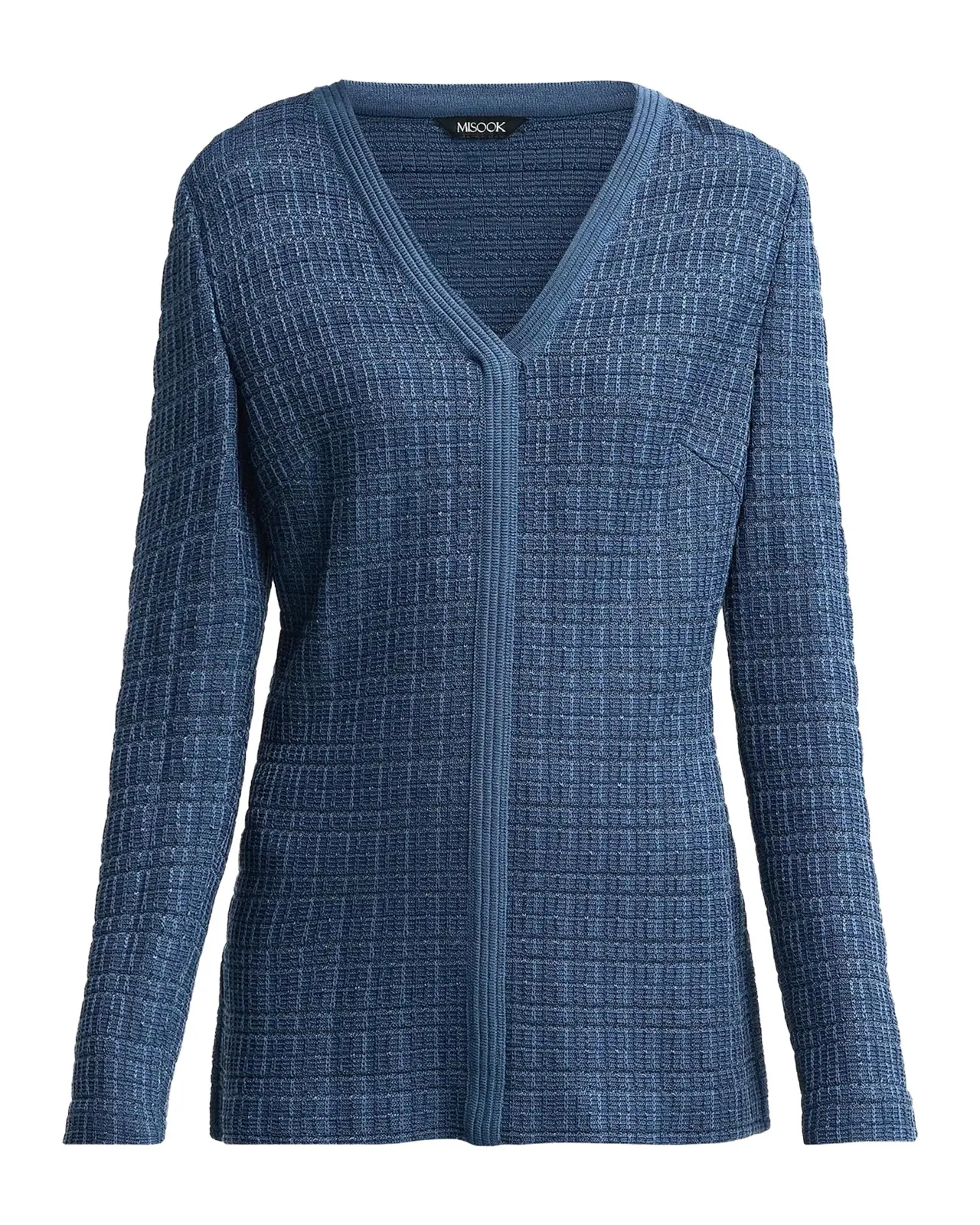 Misook V-Neck Textural Knit Tunic