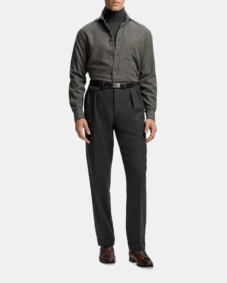 Ralph Lauren Purple Label Men's Glen Check Flannel Button-Down Shirt | Thumbnail 2