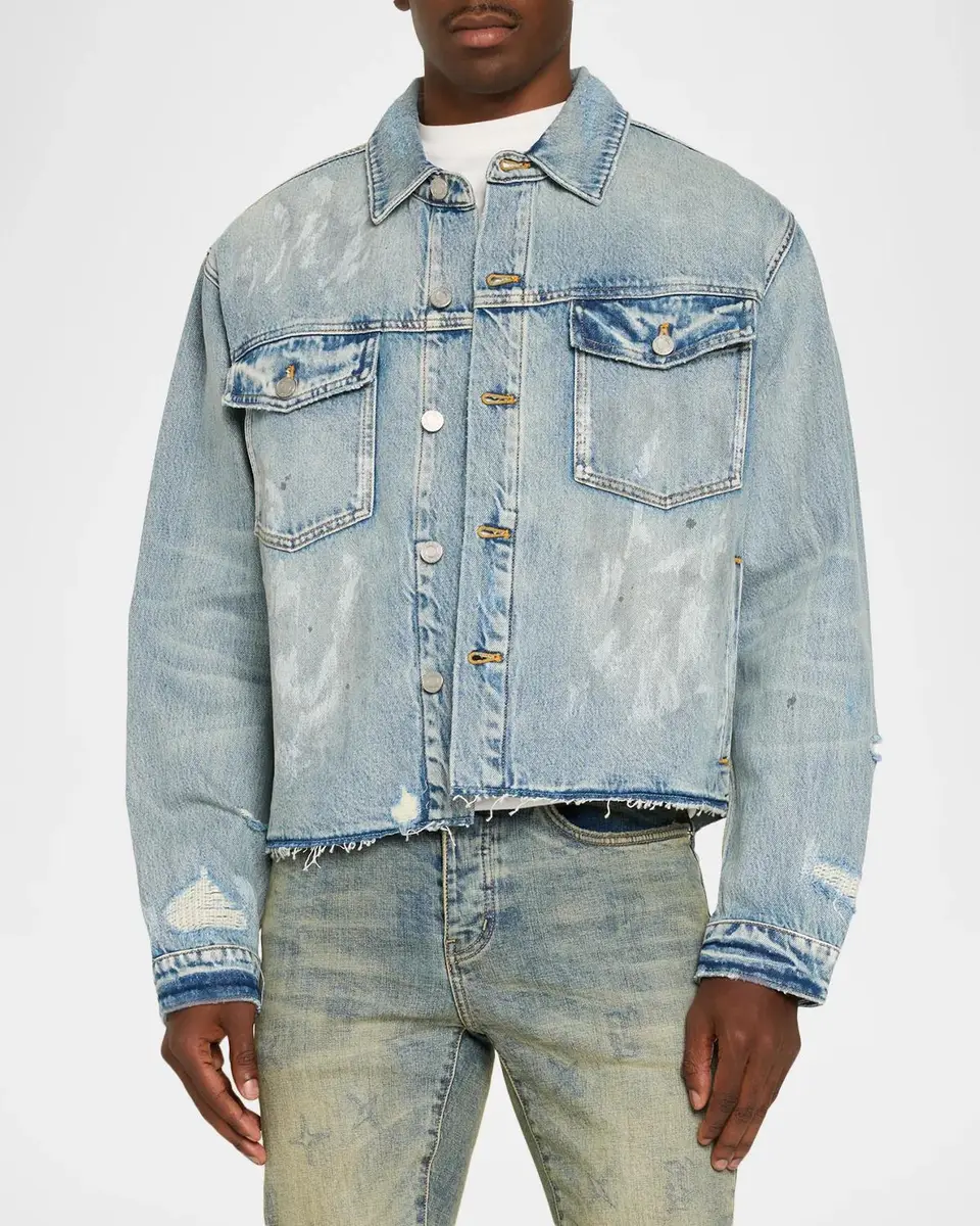 PURPLE Distressed Denim Jacket | Thumbnail 4
