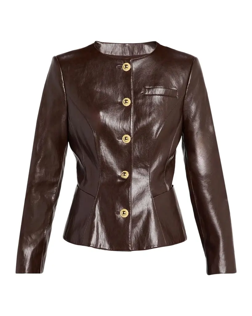 Milly Wells Slim-Fit Vegan Leather Jacket