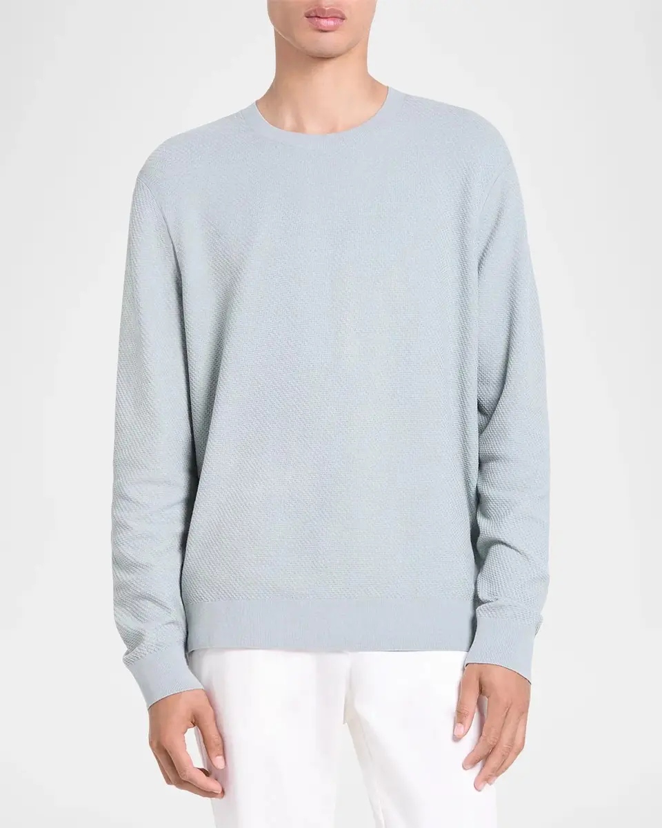 Theory Men's Riland Jacquard Crewneck Sweater | Thumbnail 4