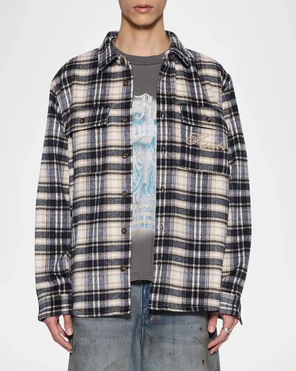 Ksubi Men's Signed Rosebowl Check Logo Flannel Button-Down Shirt | Thumbnail 4 Ksubi Men's Signed Rosebowl Check Logo Flannel Button-Down Shirt | Thumbnail 4