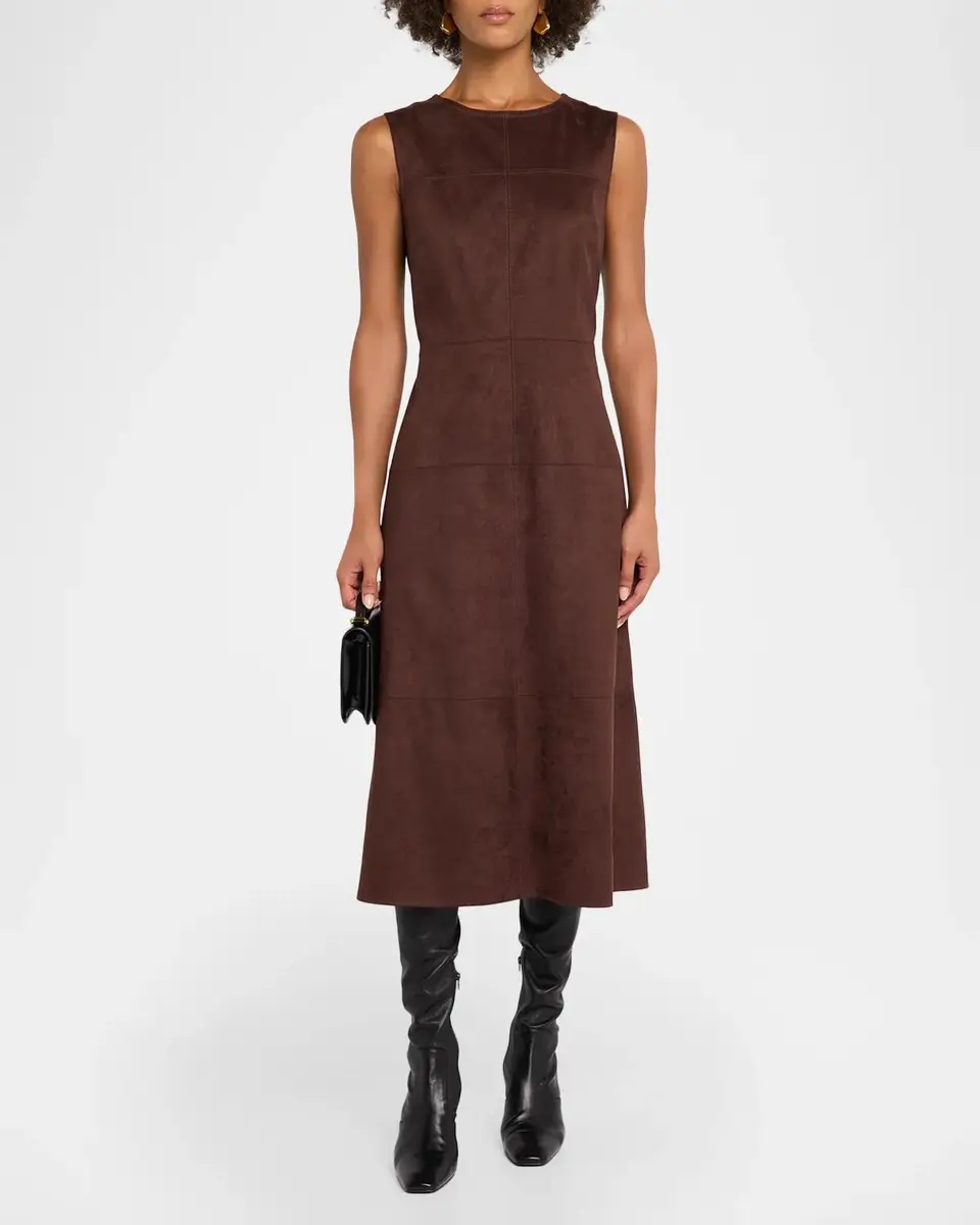 Milly Frankie Sleeveless Sueded Midi Dress | Thumbnail 2
