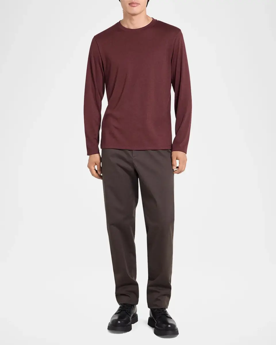 Theory Essential Long-Sleeved Crewneck T-Shirt | Thumbnail 2 Theory Essential Long-Sleeved Crewneck T-Shirt | Thumbnail 2