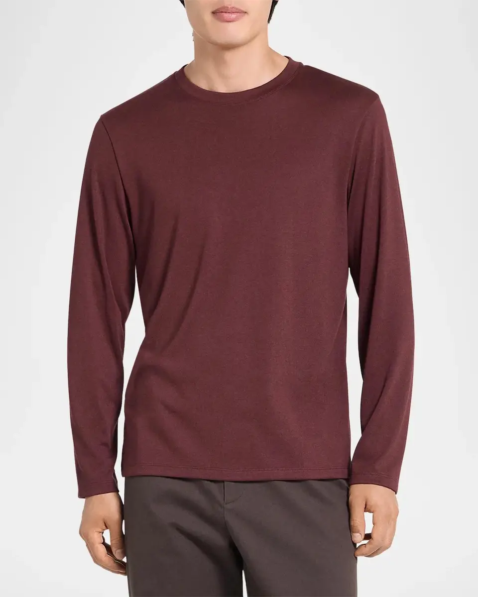 Theory Essential Long-Sleeved Crewneck T-Shirt | Thumbnail 4 Theory Essential Long-Sleeved Crewneck T-Shirt | Thumbnail 4
