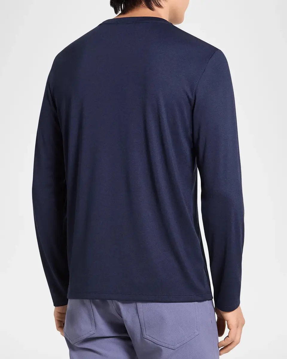 Theory Essential Long-Sleeved Crewneck T-Shirt | Thumbnail 3 Theory Essential Long-Sleeved Crewneck T-Shirt | Thumbnail 3