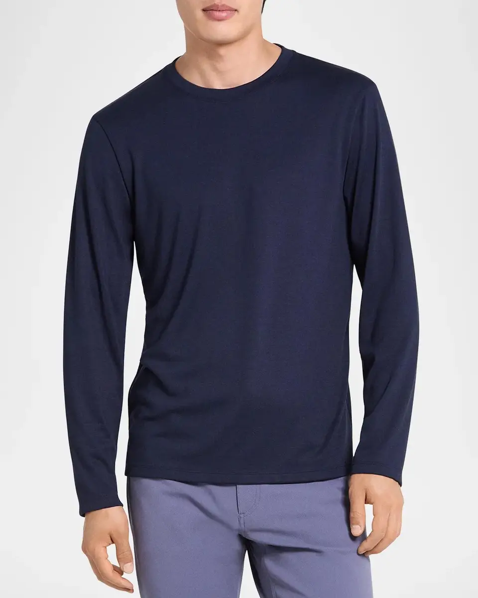 Theory Essential Long-Sleeved Crewneck T-Shirt | Thumbnail 4 Theory Essential Long-Sleeved Crewneck T-Shirt | Thumbnail 4