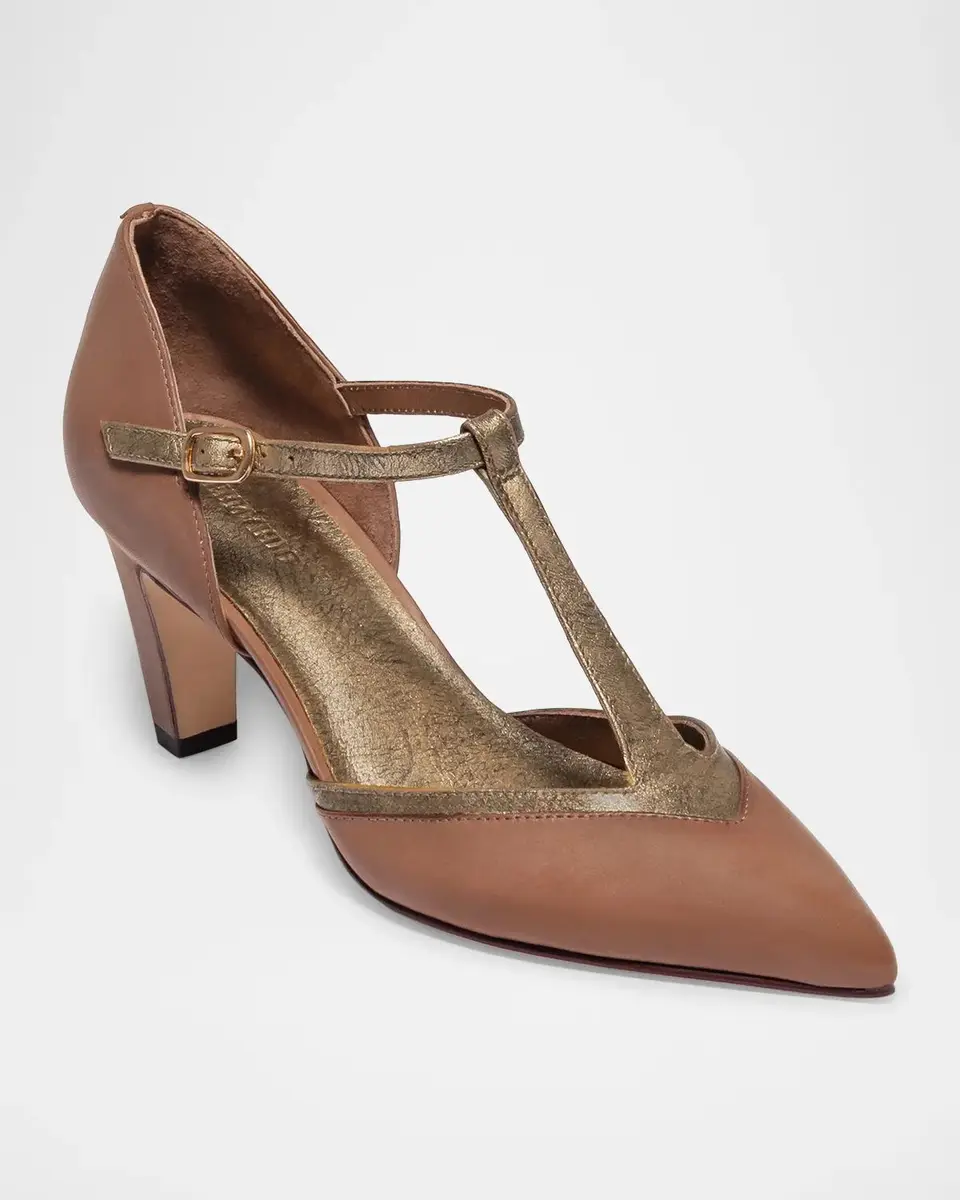 Bernardo 70mm Gianna Leather T-Strap Pumps | Thumbnail 2 Bernardo 70mm Gianna Leather T-Strap Pumps | Thumbnail 2
