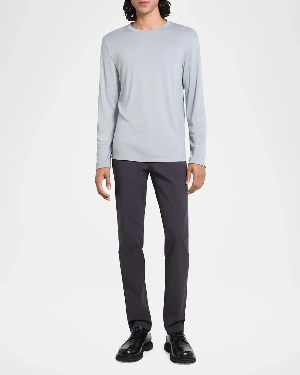 Theory Essential Long-Sleeved Crewneck T-Shirt | Thumbnail 2 Theory Essential Long-Sleeved Crewneck T-Shirt | Thumbnail 2