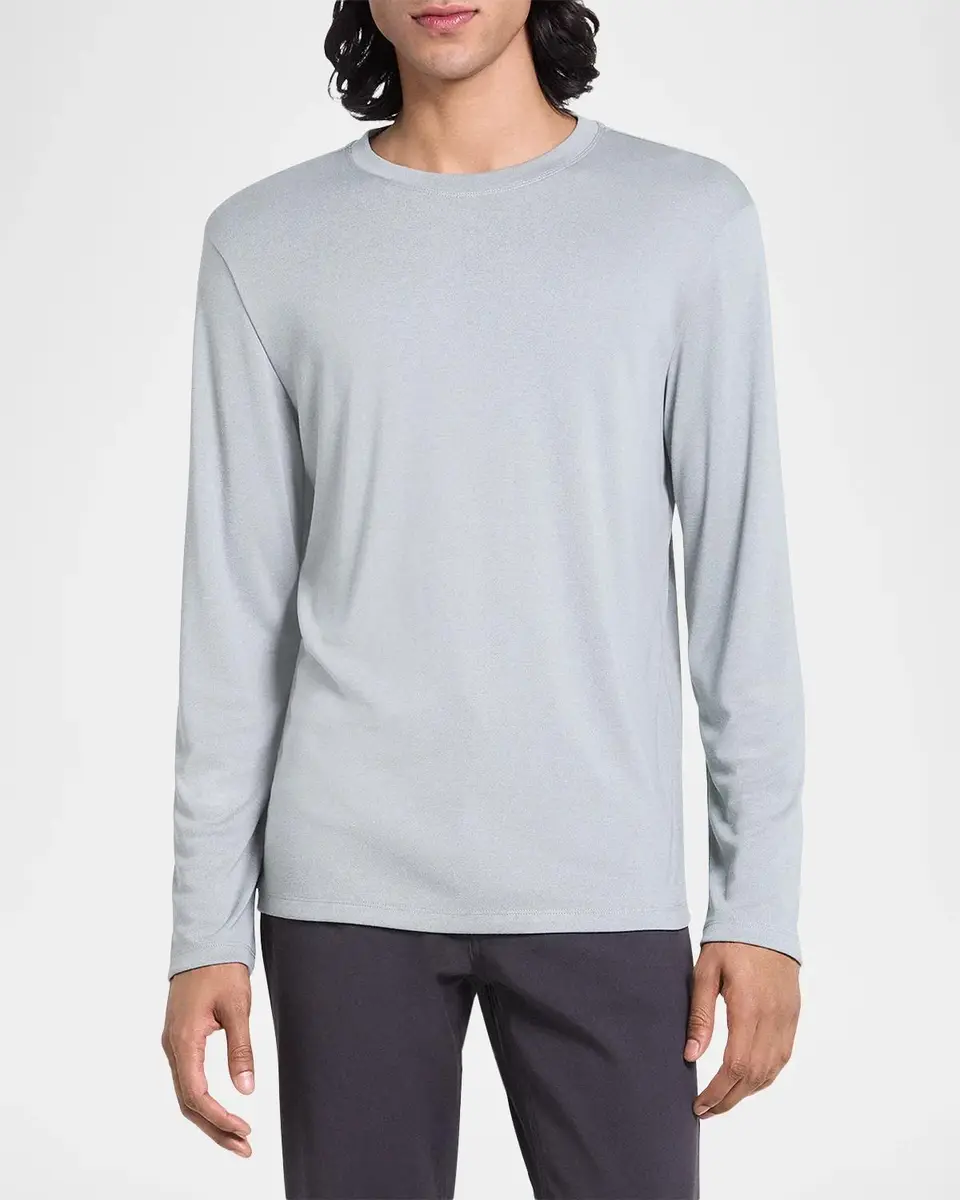 Theory Essential Long-Sleeved Crewneck T-Shirt | Thumbnail 4 Theory Essential Long-Sleeved Crewneck T-Shirt | Thumbnail 4