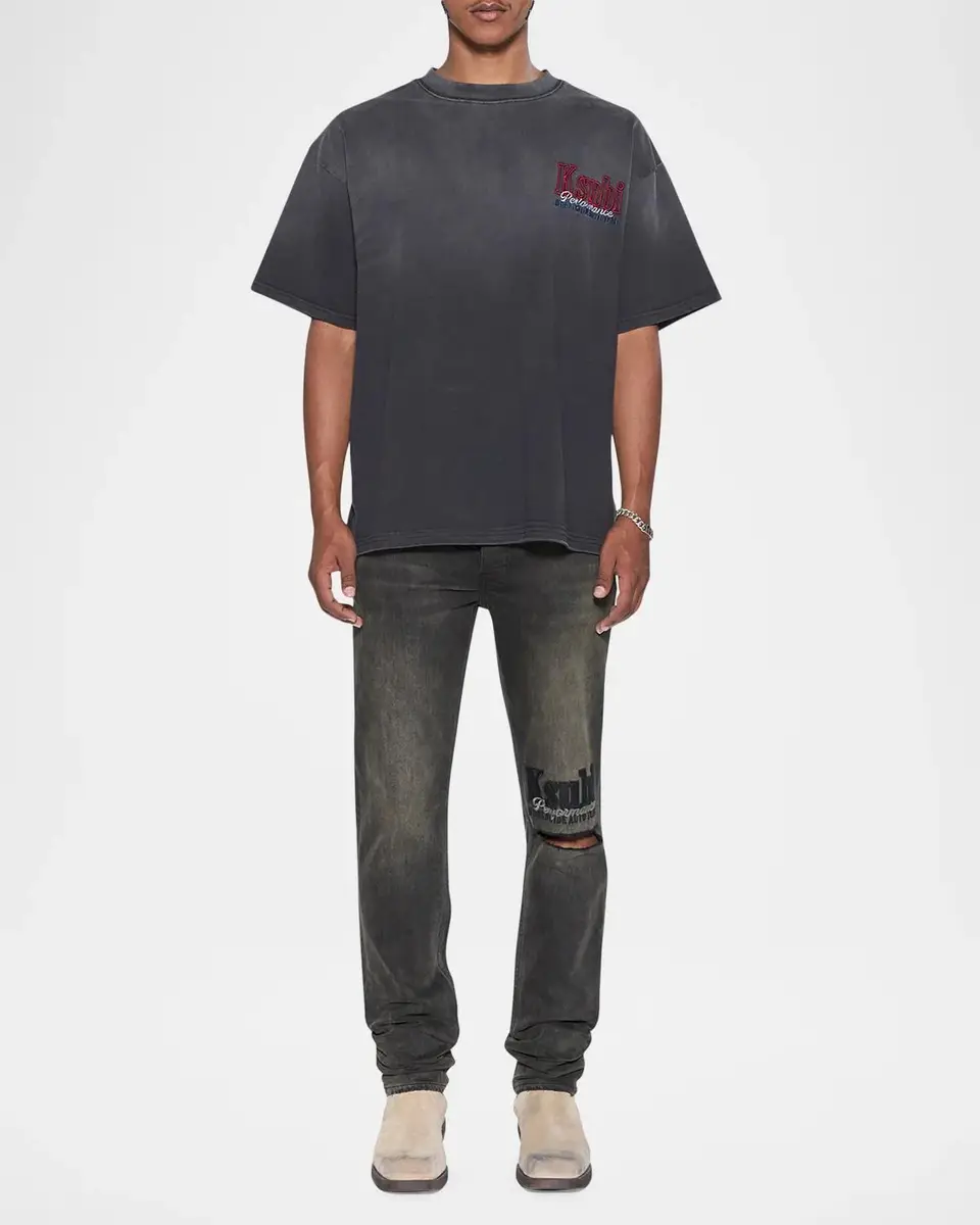 Ksubi Men's Drop Shoulder Faded Cotton Jersey T-Shirt | Thumbnail 2 Ksubi Men's Drop Shoulder Faded Cotton Jersey T-Shirt | Thumbnail 2
