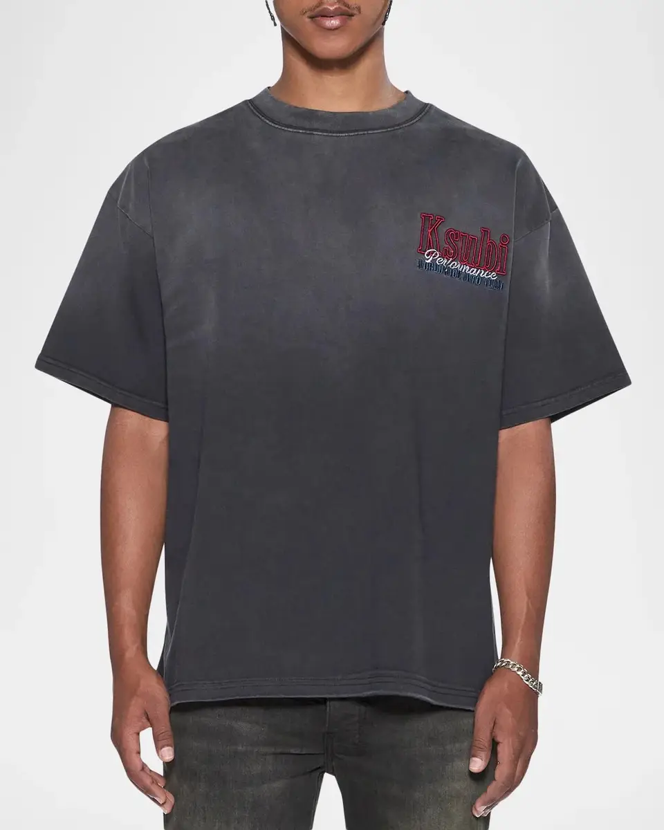 Ksubi Men's Drop Shoulder Faded Cotton Jersey T-Shirt | Thumbnail 4 Ksubi Men's Drop Shoulder Faded Cotton Jersey T-Shirt | Thumbnail 4