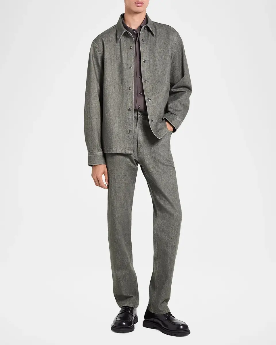 Theory Men's Grey-Wash Denim Overshirt | Thumbnail 2 Theory Men's Grey-Wash Denim Overshirt | Thumbnail 2