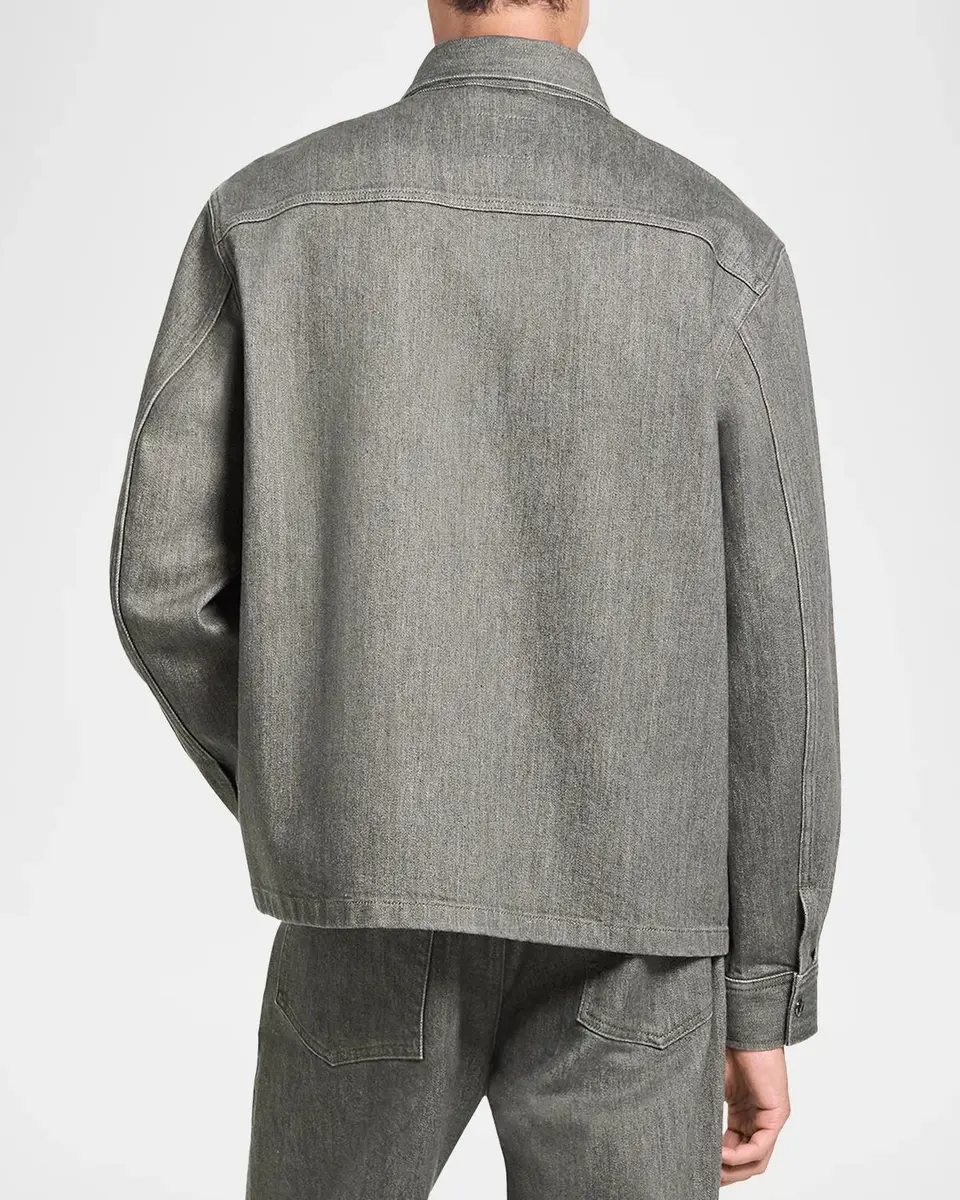 Theory Men's Grey-Wash Denim Overshirt | Thumbnail 3 Theory Men's Grey-Wash Denim Overshirt | Thumbnail 3