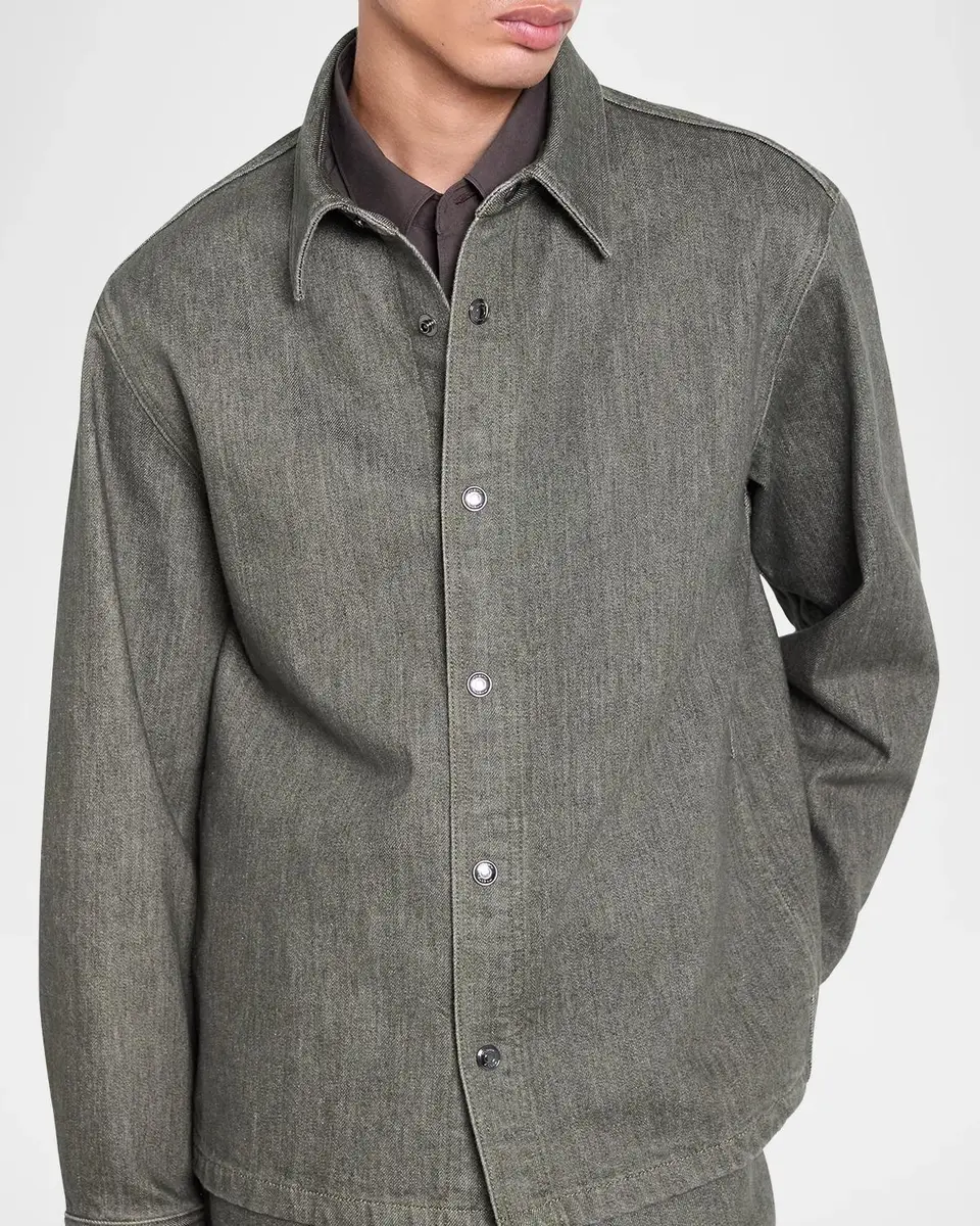 Theory Men's Grey-Wash Denim Overshirt | Thumbnail 5 Theory Men's Grey-Wash Denim Overshirt | Thumbnail 5