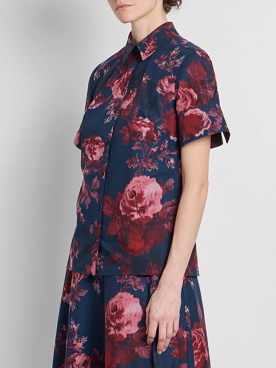 Erdem Women's Floral Cotton Button-Front Shirt | Thumbnail 4