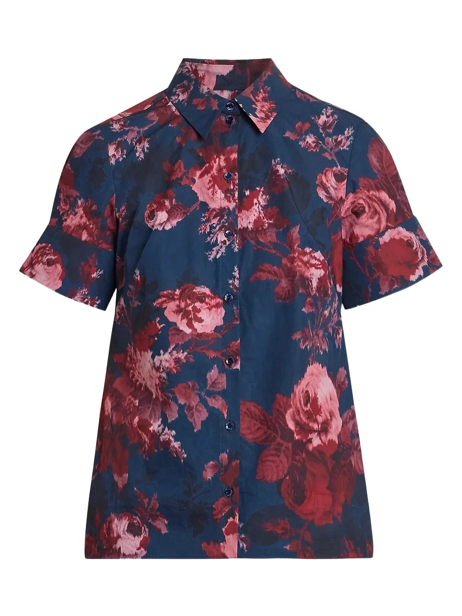 Erdem Women's Floral Cotton Button-Front Shirt