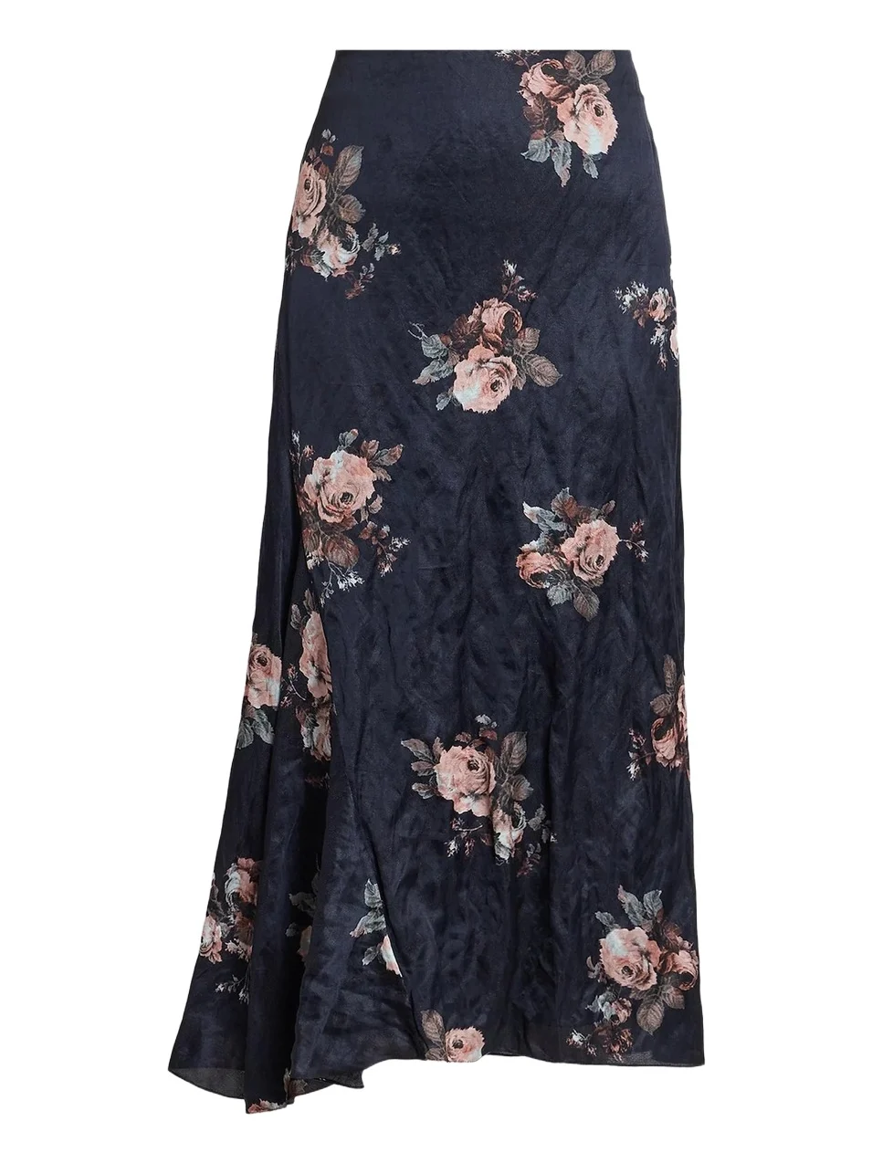 Erdem Women's Draped Floral Crushed Satin Midi Skirt