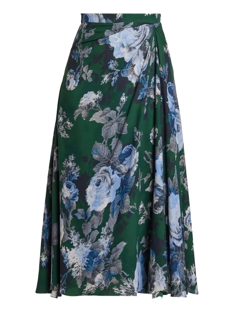 Erdem Women's Draped Floral Crepe Midi Skirt