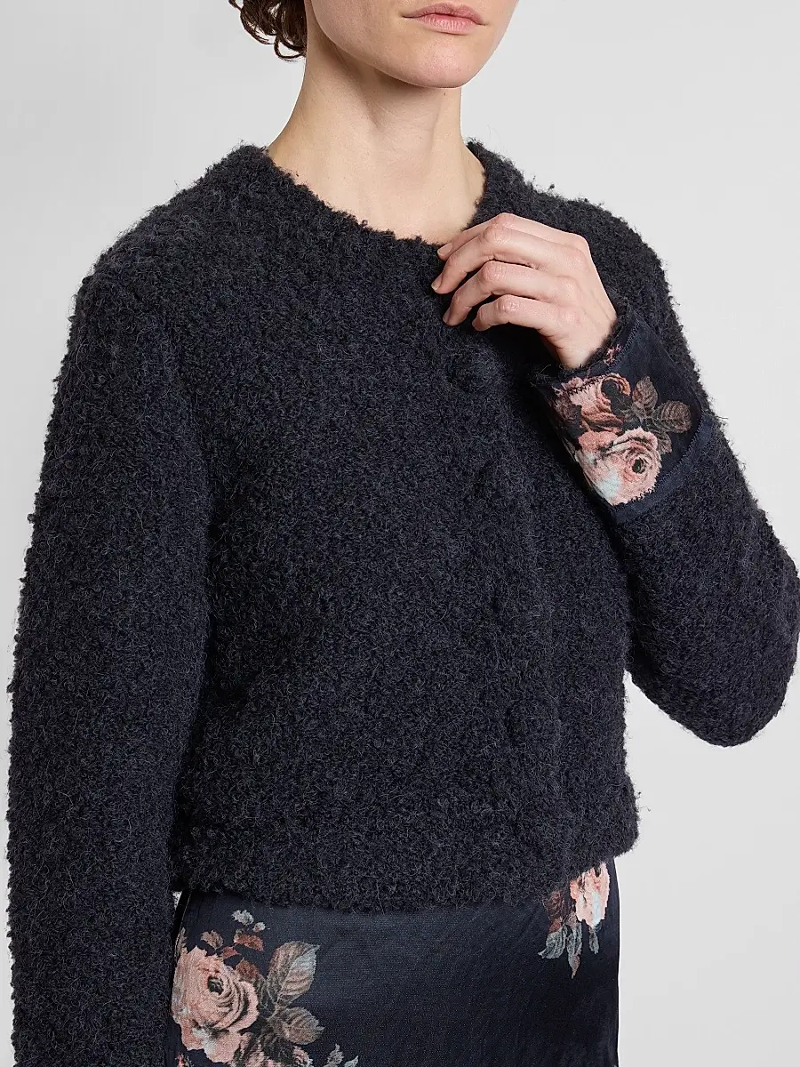 Erdem Women's Bouclé Wool-Alpaca-Blend Crewneck Cardigan | Thumbnail 5 Erdem Women's Bouclé Wool-Alpaca-Blend Crewneck Cardigan | Thumbnail 5